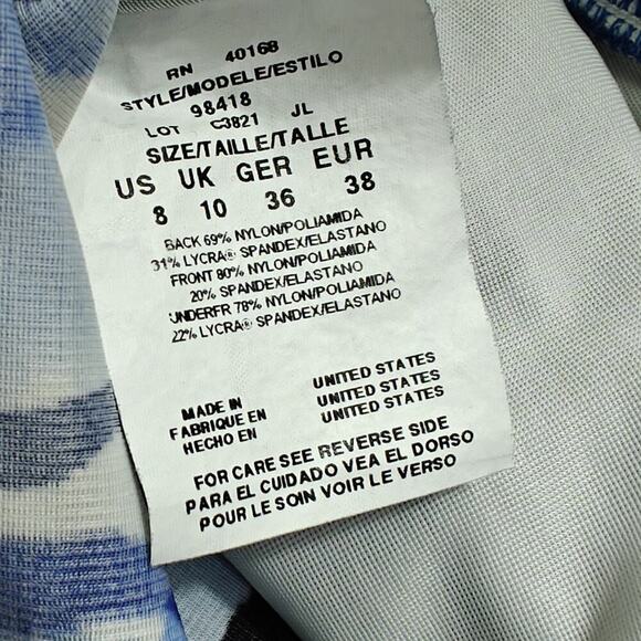 Magicsuit by Miraclesuit Halter One Piece Swimsuit Size 8 Blue Animal Print - Picture 9 of 11